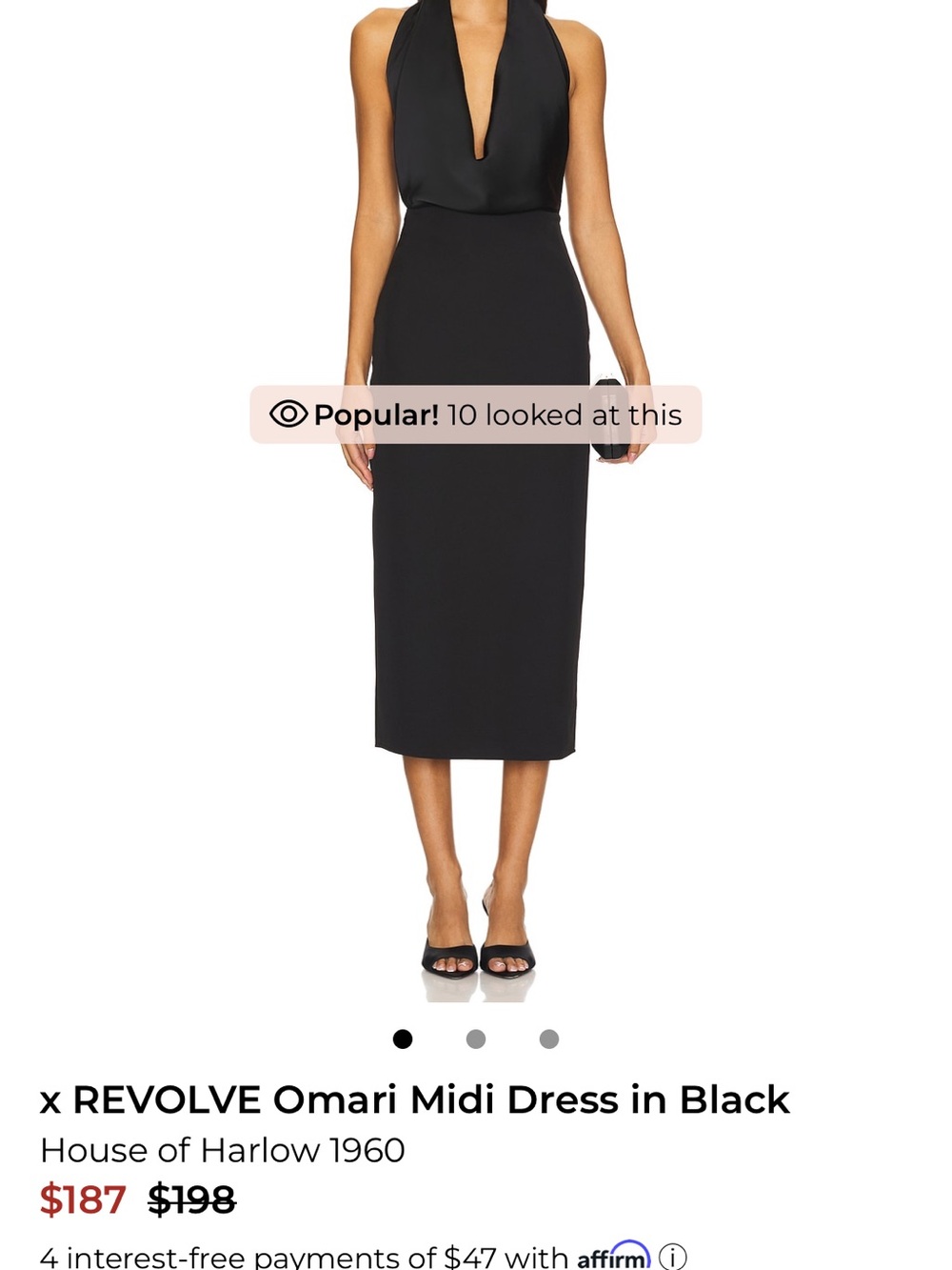 House of Harlow 1960e × REVOLVE Omari Midi Dress in Black - Picture 6 of 7